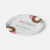 Donut Birthday Party Paper Plate 7" Donut aufwachs Pappteller (Schrägansicht)