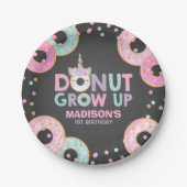 Donut Birthday Party Paper Plate Donut & Unicorn Pappteller (Vorderseite)