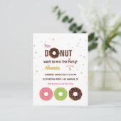 Donut Birthday Party Postkarte (Stehend Vorderseite)