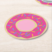 Donut Birthday Party Runder Pappuntersetzer (Angewinkelt)