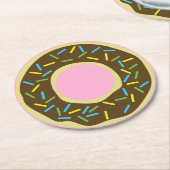 Donut Birthday Party Runder Pappuntersetzer (Angewinkelt)
