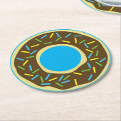 Donut Birthday Party Runder Pappuntersetzer (Angewinkelt)