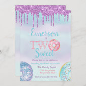 Donut Birthday Party Two Sweet Einladung (Vorne/Hinten)