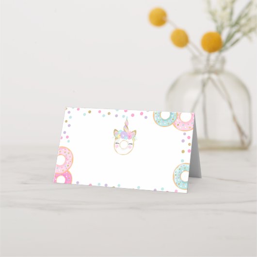 Donut Birthday Platzkarte Donut Tischnummer (Vorderseite)