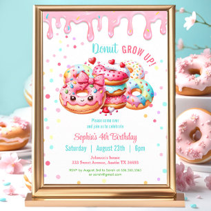 Donut Birthday Sweet Niedlich Pink Colorful Girl Einladung