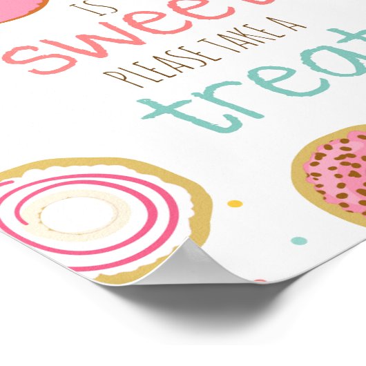 Donut Birthday Table Sign Doughnut Nehmen Sie eine Poster (Ecke)