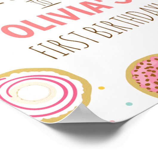 Donut Birthday Table Sign Willkommensschild Doughn Poster (Ecke)