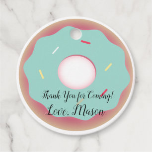 Donut Blaue Glasur Geburtstag Geschenkanhänger