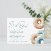 Donut | Blue Gingham Boy Baby Showbuchanfrage Begleitkarte (Stehend Vorderseite)