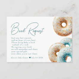 Donut | Blue Gingham Boy Baby Showbuchanfrage Begleitkarte