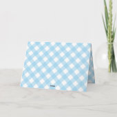 Donut | Blue Gingham Boy Baby Shower Dankeskarte (Rückseite)