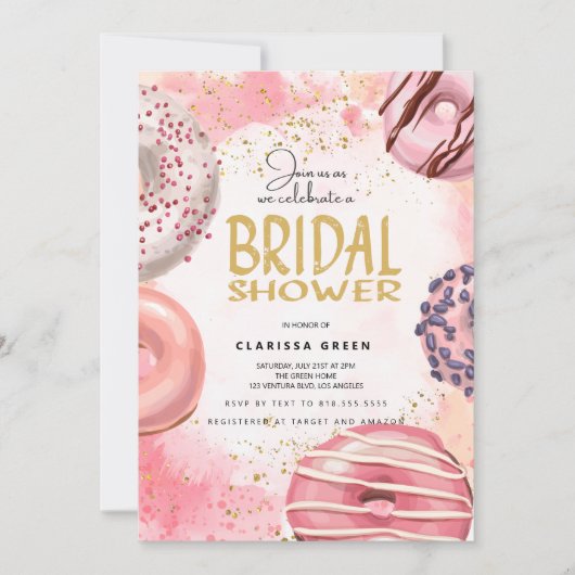 Donut-BRAUTPARTY-Party Einladung (Vorderseite)