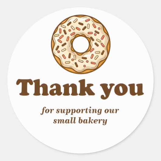 Donut Brown Bakery Danke-Aufkleber Runder Aufkleber (Vorderseite)