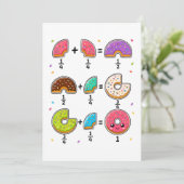 Donut-Brüche Lernspaß Mathe Humor Einladung (Stehend Vorderseite)