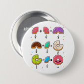 Donut-Brüche Lernspaß Mathematik Humor Button (Vorne & Hinten)