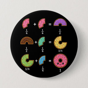 Donut-Bruchrechnen-Lern-Math-Humor Button