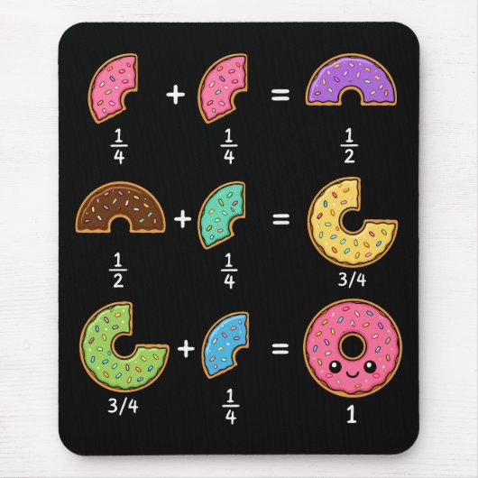 Donut-Bruchrechnen-Lern-Math-Humor Mousepad (Vorne)