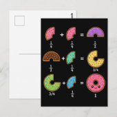Donut-Bruchrechnen-Lern-Math-Humor Postkarte (Vorne/Hinten)