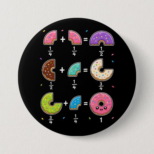 Donut-Bruchrechnen-Math-Humor Button (Vorderseite)