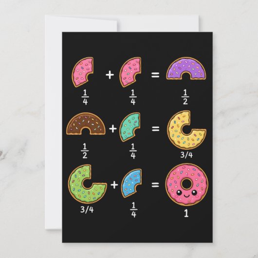 Donut-Bruchrechnen-Math-Humor Einladung (Vorderseite)