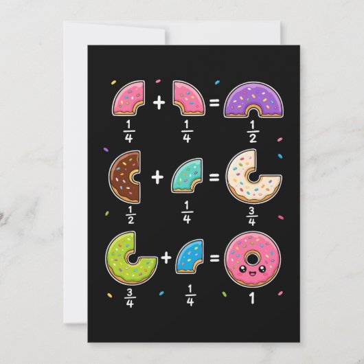 Donut-Bruchrechnen-Math-Humor Einladung (Vorderseite)