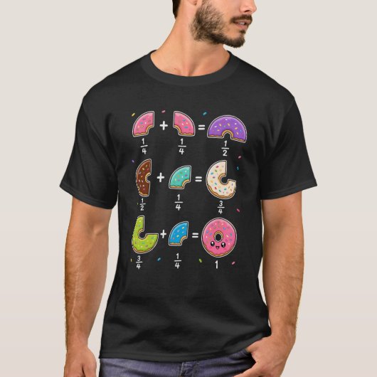 Donut-Bruchrechnen-Math-Humor T-Shirt (Vorderseite)