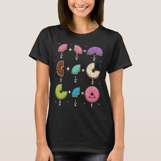 Donut-Bruchrechnen-Math-Humor T-Shirt (Vorderseite)