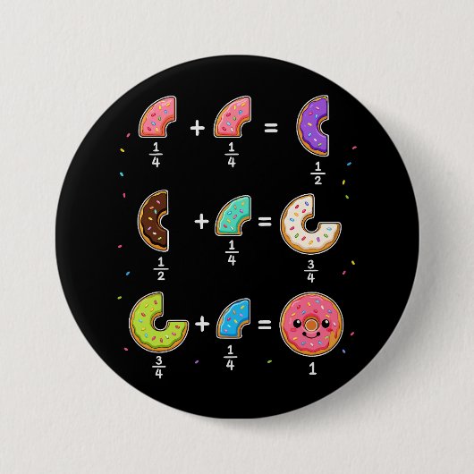 Donut-Bruchrechnen-Mathematik-Humor Button (Vorderseite)