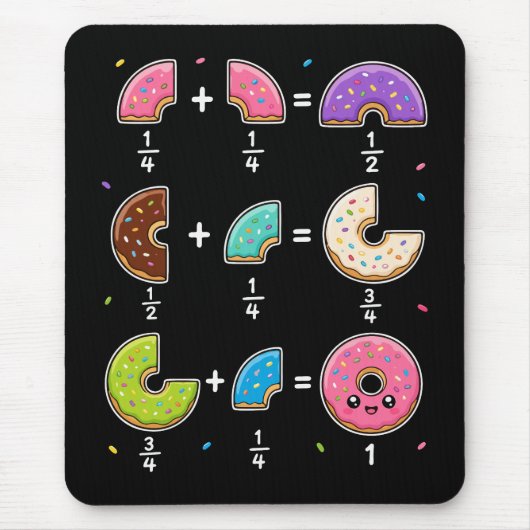 Donut-Bruchrechnen-Mathematik-Humor Mousepad (Vorne)