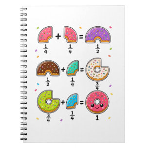 Donut-Bruchrechnen-Mathematik-Humor Notizblock