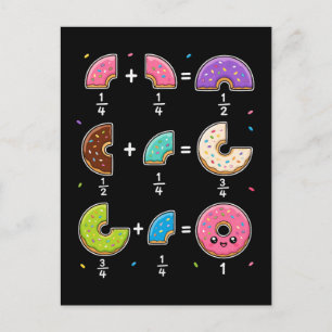 Donut-Bruchrechnen-Mathematik-Humor Postkarte