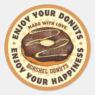 Donut Business Vielen Dank für Ihre Bestellung Runder Aufkleber