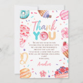Donut Candy Girl Birthday Foto Dankeschön Karte (Vorderseite)