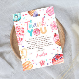 Donut Candy Girl Birthday Foto Dankeschön Karte