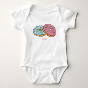 Donut-Cartoon-Abbildung Baby Strampler