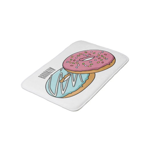 Donut-Cartoon-Abbildung Badematte (Schrägansicht)