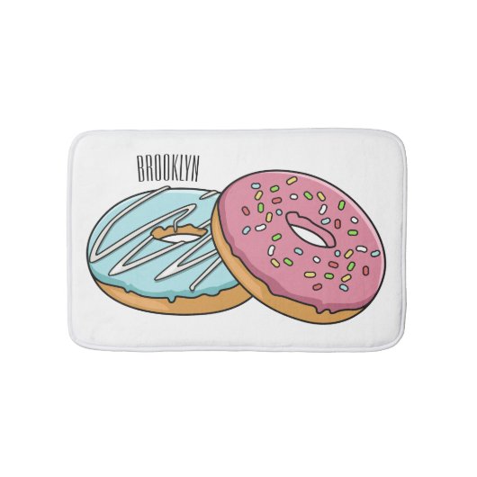 Donut-Cartoon-Abbildung Badematte (Vorderseite)