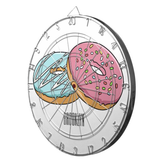 Donut-Cartoon-Abbildung Dartscheibe (Vorderseite rechts)