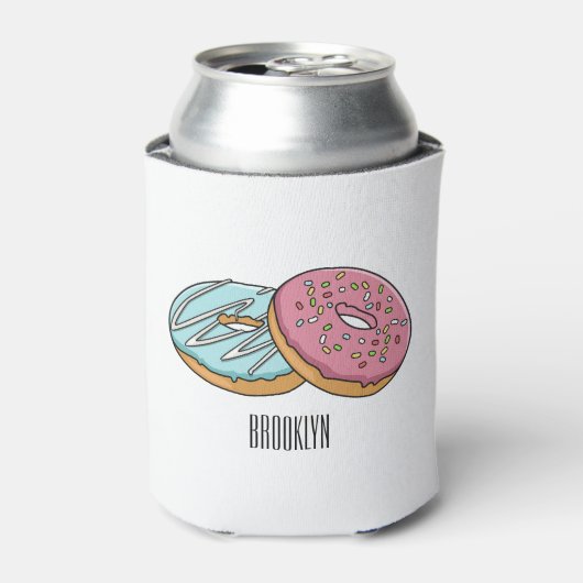 Donut-Cartoon-Abbildung Dosenkühler (Kanne Vorderseite)