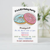 Donut-Cartoon-Abbildung Einladung (Stehend Vorderseite)