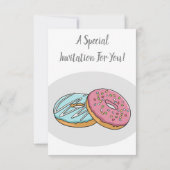 Donut-Cartoon-Abbildung Einladung (Rückseite)