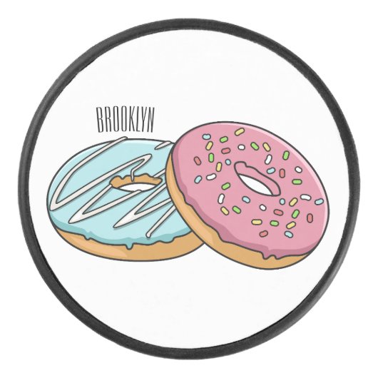 Donut-Cartoon-Abbildung Eishockey Puck (Vorderseite)