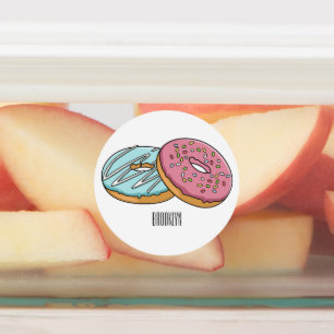 Donut-Cartoon-Abbildung Etiketten