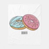 Donut-Cartoon-Abbildung Fleecedecke (Vorderseite)
