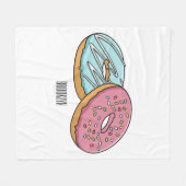 Donut-Cartoon-Abbildung Fleecedecke (Vorderseite (Horizontal))
