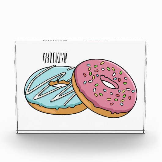 Donut-Cartoon-Abbildung Fotoblock (Vorderseite)