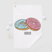 Donut-Cartoon-Abbildung Golfhandtuch (Insitu)