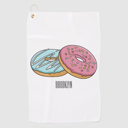 Donut-Cartoon-Abbildung Golfhandtuch (Vorderseite)