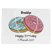 Donut-Cartoon-Abbildung Große Geschenktüte (Rückseite)