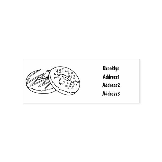 Donut-Cartoon-Abbildung Gummistempel (Prägung)